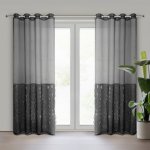Hotová záclona DEBORA černá - na průchodkách – Zboží Mobilmania