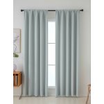 MKLuzkoviny.cz Blackout závěsy Elias stříbrná – 140 × 160 cm (2 ks) - řasící stuha – Zboží Mobilmania