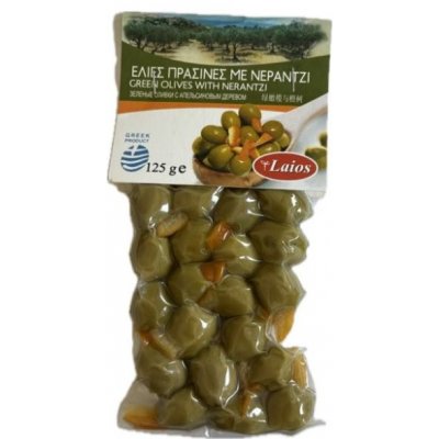 Laios zelené olivy plněné česnekem 125 g – Zboží Dáma