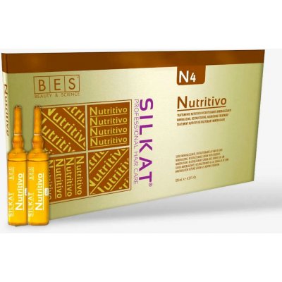 Bes Silkat Nutritivo/Trettamento N4 výživné sérum na poškozené vlasy 12 x 10 ml – Hledejceny.cz