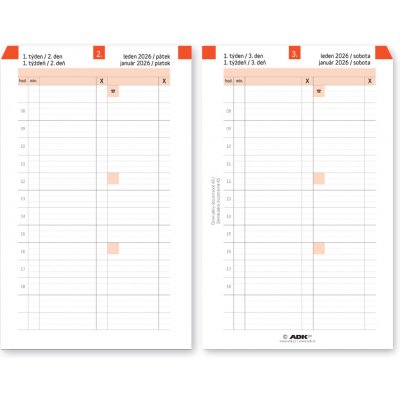 Formulář Denní plán A5 oboustranný 2026 183 listů – Zboží Dáma