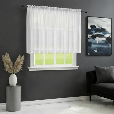 Dekorační krátká záclona s řasící páskou JULIA 110 bílá 400x110 cm MyBestHome – Hledejceny.cz