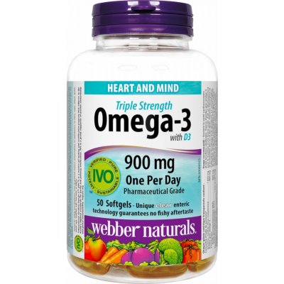 Webber Naturals Omega-3 with D3 900 mg 50 tob