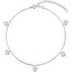 Evolution Group Stříbrný řetízek na nohu srdíčka 16004.1 – Zboží Dáma