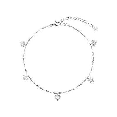 Evolution Group Stříbrný řetízek na nohu srdíčka 16004.1 – Zboží Dáma