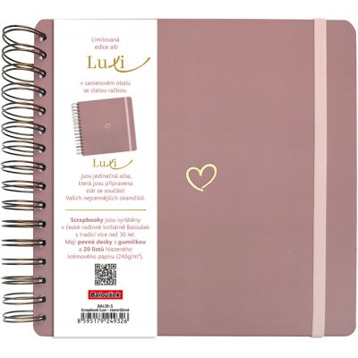 Scrapbook Luxi - 210x210 - lamino - starorůžová – Zboží Dáma