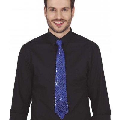 Modrá kravata s flitry