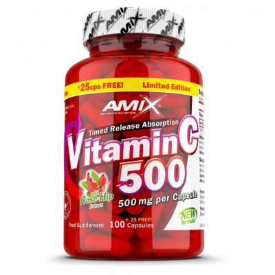 Amix Vitamin C 500 mg plus Rose Hips 125 kapslí – Zbozi.Blesk.cz