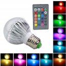 RGB LED žárovka 3W kulatá E27