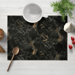 Biante Sametové prostírání Isabela IBL-021 Zlatý/kouřový mramor na černém 30x40 cm – Zboží Mobilmania