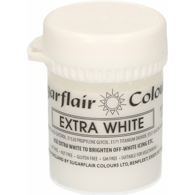 Sugarflair Colours Extra bílá gelová pastová barva bělidlo potravinářské 42  g od 280 Kč - Heureka.cz