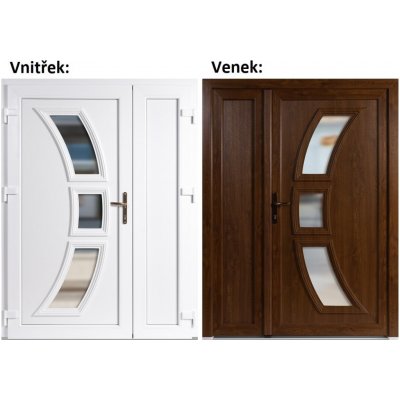 Soft Dvoukřídlé vchodové 3D 5901+Panel Plný Zlatý dub/bílá levé 150 x 200 cm – Hledejceny.cz