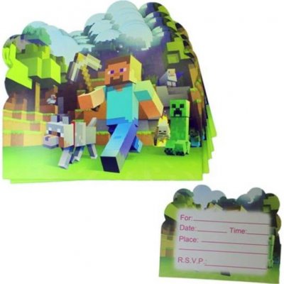Pozvánka na narozeniny 10ks Minecraft - Cakesicq – Zboží Dáma