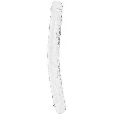Realrock Oboustranné dildo 34 cm transparentní – Zboží Dáma