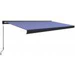 vidaXL Kazetová markýza s ručním ovládáním 500 x 300 cm modro-bílá – Zbozi.Blesk.cz