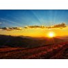 Tapety WEBLUX Fototapeta vliesová Beautiful sun set with sweet clouds between mountains - 569569643 100 x 73 cm