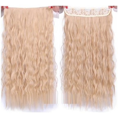 Vlasy clip in 130 g - tmavší blond vlasové příčesky vlnité 55 cm – Zboží Mobilmania