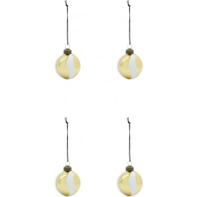House Doctor Vánoční ozdoba Twister White Gold set 4 ks zlatá barva sklo – Hledejceny.cz