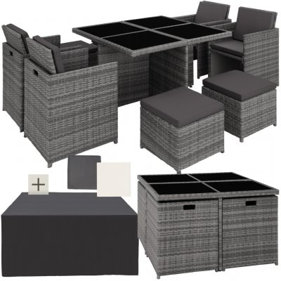 tectake 403846 zahradní ratanový nábytek manhattan, varianta 2 šedá – Zboží Dáma