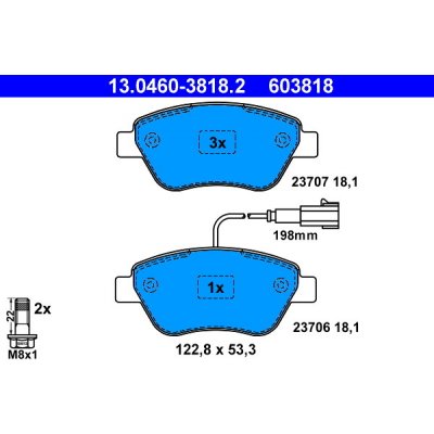 ATE Sada brzdových destiček, kotoučová brzda 13.0460-3818.2 – Zbozi.Blesk.cz