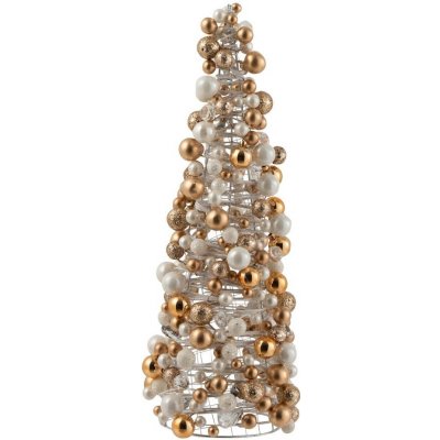 Měděno-krémový perličkový stromek Baubles Ø 18*45 cm J-Line by Jolipa – Zbozi.Blesk.cz