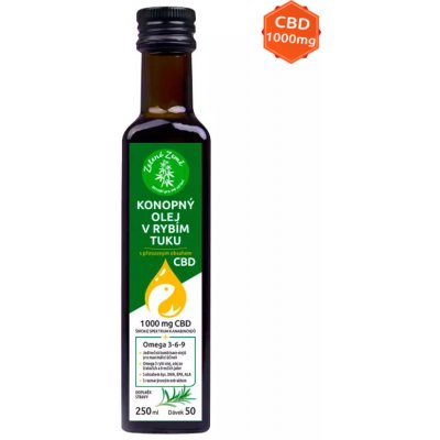 Zelená Země Konopný olej v rybím tuku s CBD 250 ml