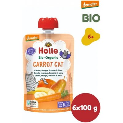 HOLLE Carrot Cat Bio pyré mrkev mango banán hruška 6 x 100 g