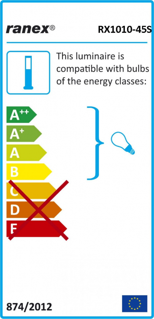 Ranex Svítidlo zahradní s PIR patice E27 1010-45S