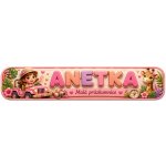 Bezvadary.cz | Dětská cedulka se jménem pro holčičku v safari stylu 20x4,2 cm / PVC plast 3mm / bez přísavek dz8 – Hledejceny.cz