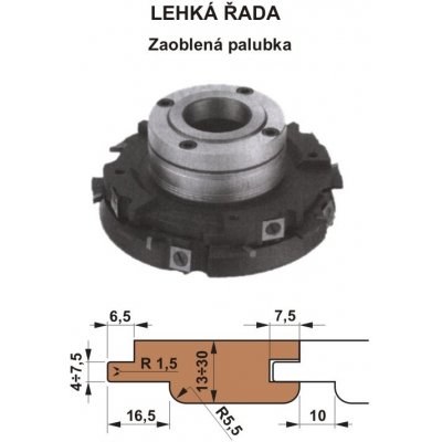 RH+ Sada fréz na pero a drážku s VBD 560 CF 180x40 / 4z - Zaoblená palubka "SOFT" – Zbozi.Blesk.cz