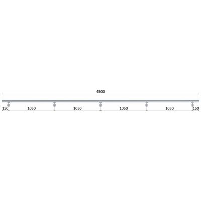 led madlo 4500mm /broušená nerez K320 /AISI304 (set: 5ks úchyt, madlo ø 42.4mm s ukončením a hliníkový profil na led pás) – Zboží Mobilmania