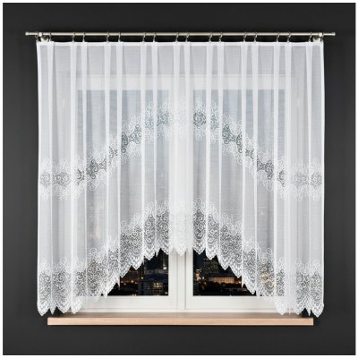 Dekorační oblouková krátká záclona na žabky VIOLETTA 160 bílá 300x160 cm MyBestHome – Zboží Mobilmania