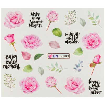 BIO nails Vodolepka BN 2081 květy a nápisy – Hledejceny.cz