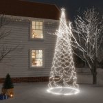 vidaXL Vánoční stromek s kovovým sloupkem 500 LED studený bílý 3 m – Zbozi.Blesk.cz