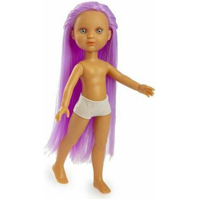 Berjuan Realistická Eva bez oblečení Eva 35 cm velmi dlouhé fialové vlasy – Zboží Mobilmania