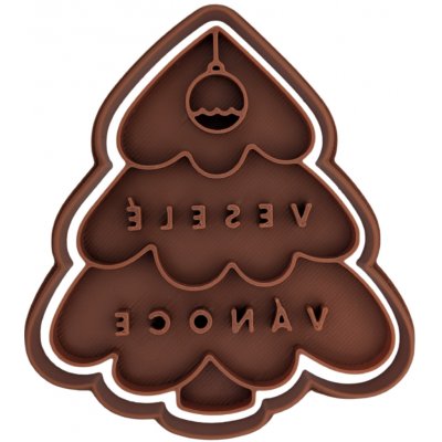 Vykrajovátko s razítkem Zasněžený strom VESELÉ VÁNOCE | Cukroví s přáním Veselých Vánoc Jazyk: CZ – Zboží Dáma