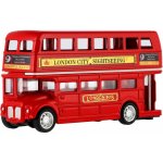 Teddies Autobus "Londýn" červený patrový kov/plast 12cm na zpětné natažení 17x13,5x6cm – Hledejceny.cz