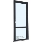 Knipping balkonové dveře 80 x 240 cm OS s příčkou a oboustranou klikou FAB pravé antracit/bílá – Sleviste.cz
