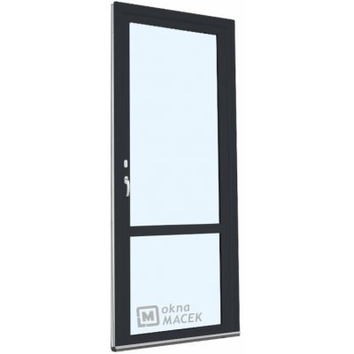 Knipping balkonové dveře 80 x 240 cm OS s příčkou a oboustranou klikou FAB pravé antracit/bílá – Sleviste.cz
