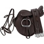 QHP Pony set sedlo uzdečka podbřišník třmeny včetně řemenů černý – Hledejceny.cz