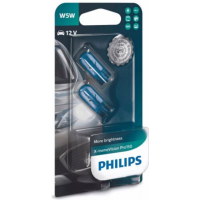 Philips X-tremeVision Pro150 5W 12V W2,1x9,5d celosklo 2 ks 12961XVPB2 – Zboží Mobilmania