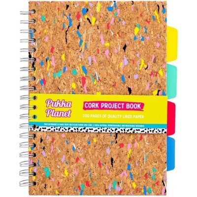PUKKA PAD Spirálový sešit "Planet Cork Project Book" korek B5 linkovaný 200 listů – Zboží Mobilmania