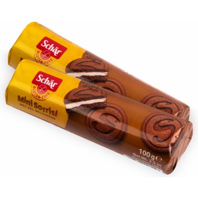 Schär Mini Sorrisi kakaové sušenky bez lepku s mléčnou náplní 100 g – Zboží Dáma