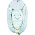 New Baby Luxusní hnízdečko s polštářkem a peřinkou Srdíčko modré – Hledejceny.cz