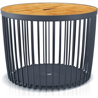 Prosperplast Univerzální koš CLUBO s bambusovým víkem antracit 59cm – Hledejceny.cz