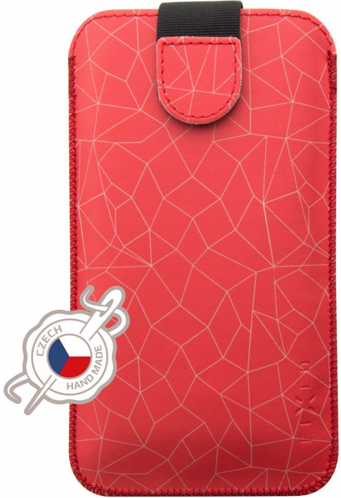 FIXED Soft Slim Pouzdro se zavíráním velikost 6XL+ motiv Red Mesh / PU kůže FIXSOS-RME-6XL+