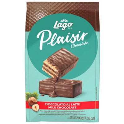 Gastone Lago Plaisir oplatky s lískovým krémem a mléčnou čokoládou 200 g – Zbozi.Blesk.cz