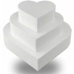Srdce dortová sada / polystyrenové korpus/maketa I velikost 20, 15 a 10 cm I barva bílá – Sleviste.cz