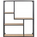 Actona Seaford Černá nástěnná knihovna v dekoru dubu 75x91 cm – Hledejceny.cz