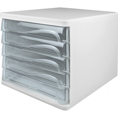 Helit plastový box 5 zásuvek transparentní šedý – Hledejceny.cz